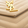Saint Laurent Grain De Poudre Chevron Classic Cassandre Chain Wallet Secondhand