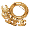 Chanel CC Gold Plated Five Charm Ring Brooch Secondhand