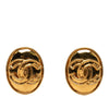 Chanel CC Gold Plated Oval Clip on Earrings Secondhand