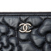 Chanel Medium CC Embossed Lambskin Camellia No 5 O Case Clutch Secondhand