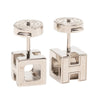 Hermès Palladium Plated Enamel Cage D H Push Back Earrings Secondhand