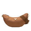 Prada Saffiano Trimmed Re Nylon Demi Lune Satchel Secondhand