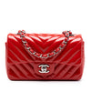 Chanel Mini Rectangular Classic Chevron Patent Single Flap Secondhand