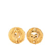 Chanel Gold Plated Strass and Faux Pearl Camellia Clip On Earrings Secondhand