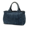 Prada Small Denim Canapa Logo Tote Secondhand