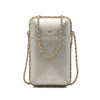 Chanel CC Quilted Metallic Lambskin Chain Around Phone Holder Secondhand
