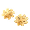 Chanel Gold Plated CC Floral Clip On Earrings Secondhand