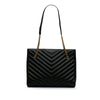Saint Laurent Medium Chevron Grain De Poudre Tribeca Shopping Tote Secondhand