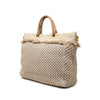 Secondhand Prada Raffia Crochet and Linen Fringe Shopping Tote