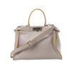 Fendi Peekaboo Regular Leather 2Way Handbag in Gray Secondhand