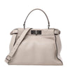 Fendi Peekaboo Regular Leather 2Way Handbag in Light Greige 8BN290 Secondhand