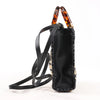 Fendi Mon Sunshine Shopper Zucchino Small Raffia x Leather 2Way Handbag in Black x Beige 8BS051 Secondhand