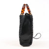 Fendi Mon Sunshine Shopper Zucchino Small Raffia x Leather 2Way Handbag in Black x Beige 8BS051 Secondhand