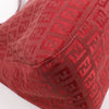 FENDI Zucchino Mamma Baguette Canvas & Leather Shoulder bag in Red 8BR001 Secondhand