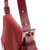 FENDI Zucchino Mamma Baguette Canvas & Leather Shoulder bag in Red 8BR001 Secondhand
