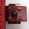 FENDI Zucchino Mamma Baguette Canvas & Leather Shoulder bag in Red 8BR001 Secondhand