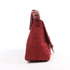 FENDI Zucchino Mamma Baguette Canvas & Leather Shoulder bag in Red 8BR001 Secondhand