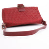 FENDI Zucchino Mamma Baguette Canvas & Leather Shoulder bag in Red 8BR001 Secondhand