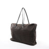 FENDI Zucchino Canvas x Leather Handbag in Brown 7VS018 Secondhand