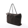 FENDI Zucchino Canvas x Leather Handbag in Brown 7VS018 Secondhand