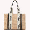 Chloé Large Woody Rafia Tote Bag Secondhand