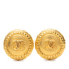 Chanel CC Gold Plated Button Clip On Earrings Secondhand