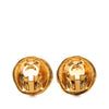 Chanel CC Gold Plated Round Clip On Earrings Secondhand