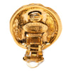 Chanel CC Gold Plated Round Clip On Earrings Secondhand