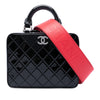 Chanel Small CC Quilted Patent Travel Kit Vanity Case Secondhand