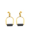 Hermès Large Gold Plated Heritage Equestre Etrier Push Back Earrings Secondhand