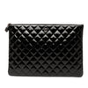 Chanel Large Quilted Patent O Case Clutch Secondhand