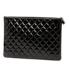 Chanel Large Quilted Patent O Case Clutch Secondhand