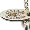 Chanel Silver Plated CC Rhinestone Pendant Necklace Secondhand