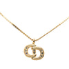 Secondhand Dior Gold Plated Rhinestone CD Logo Pendant Necklace