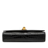 Saint Laurent Medium Croc Embossed Patent Monogram Kate Tassel Crossbody Secondhand
