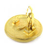 Chanel CC Gold Plated Round Clip On Earrings Secondhand