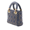 Dior Mini Denim Cannage Studded Supple Lady Dior Secondhand