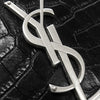 Saint Laurent Small Croc Embossed Leather Monogram Kate Tassel Crossbody Secondhand