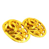 Chanel CC Gold Plated Oval Clip On Earrings Secondhand