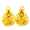Chanel CC Gold Plated Oval Clip On Earrings Secondhand