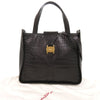 Ferragamo Croc Embossed Leather Vara Satchel Secondhand