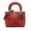 Secondhand Dior Mini Embossed Calfskin Cannage Studded Lady Dior