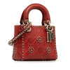 Secondhand Dior Mini Embossed Calfskin Cannage Studded Lady Dior