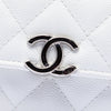 Chanel Mini Quilted Caviar Coco Enamel Strap Flap Clutch with Chain Secondhand