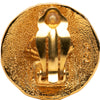Chanel CC Gold Plated Lion Round Clip On Earrings Secondhand