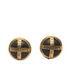 Chanel Gold Plated and Acrylic CC Round Clip On Earrings Secondhand