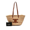 Celine Large Raffia Cuir Triomphe Classic Panier Tote Secondhand