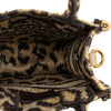Dior Mizza Mini Embroidered Canvas Leopard Vertical Book Tote Secondhand