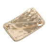 Chanel CC Gold Plated Crystal Logo Crown Plate Brooch Secondhand