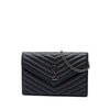Saint Laurent Chevron Studded Sheepskin Monogram Envelope Chain Wallet Secondhand